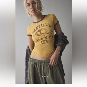 Urban Outfitters Yellow Ringer Tee